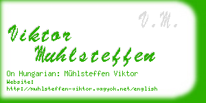 viktor muhlsteffen business card